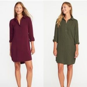 *2 for 1* Old Navy Twill Button-Front Shirt Dress